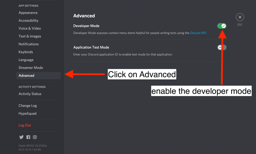 How To Turn On Developer Mode On Your Discord App. 
